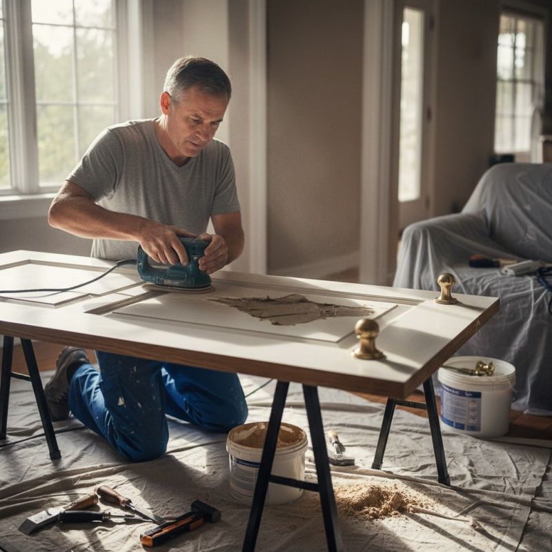 Local Entry Door Refinishing pros at work